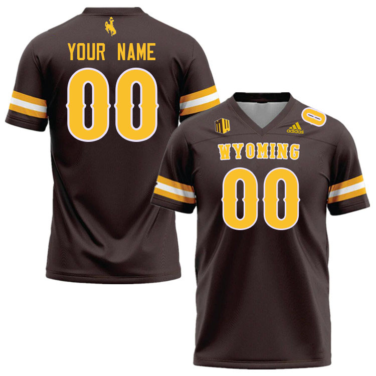 Custom Wyoming Cowboys Name And Number Football Jerseys Stitched Sale-Brown
